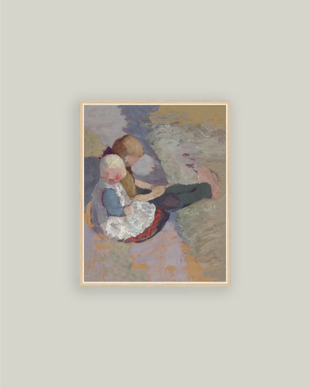 Children Sitting at the Meadow