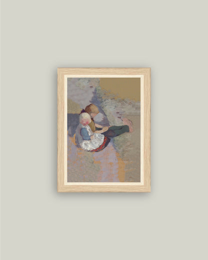Children Sitting at the Meadow