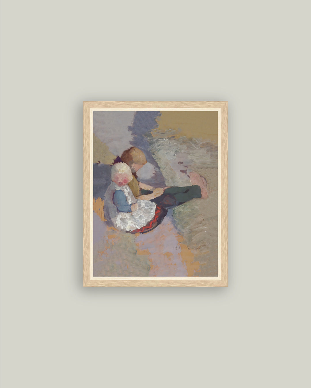 Children Sitting at the Meadow