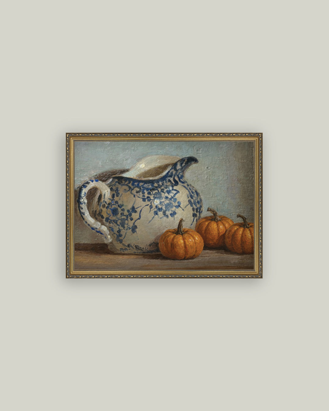 Still Life Pumpkins and Pitcher