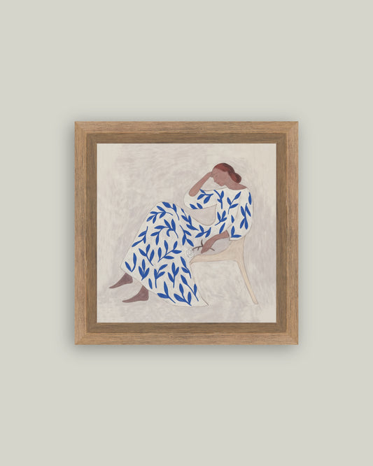 Thoughtful Woman in Blue