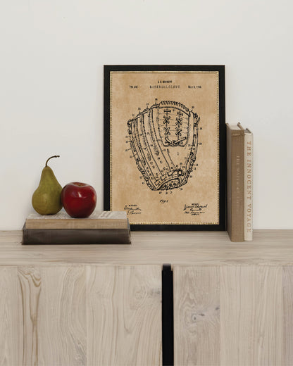 Vintage Baseball Mit Map