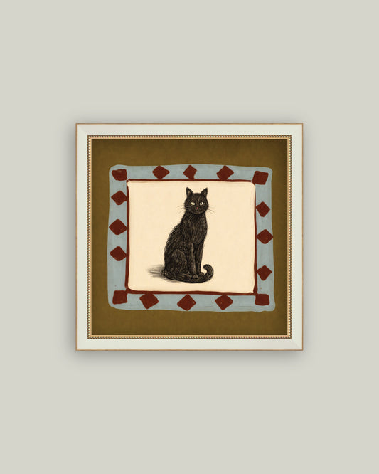 Watchful Black Cat