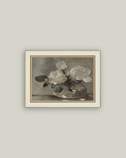 White Rose Vase