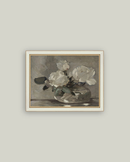 White Rose Vase