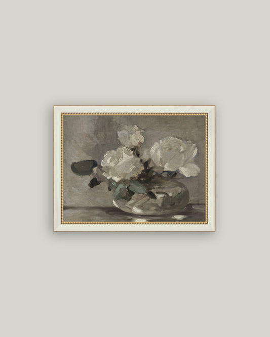 White Rose Vase