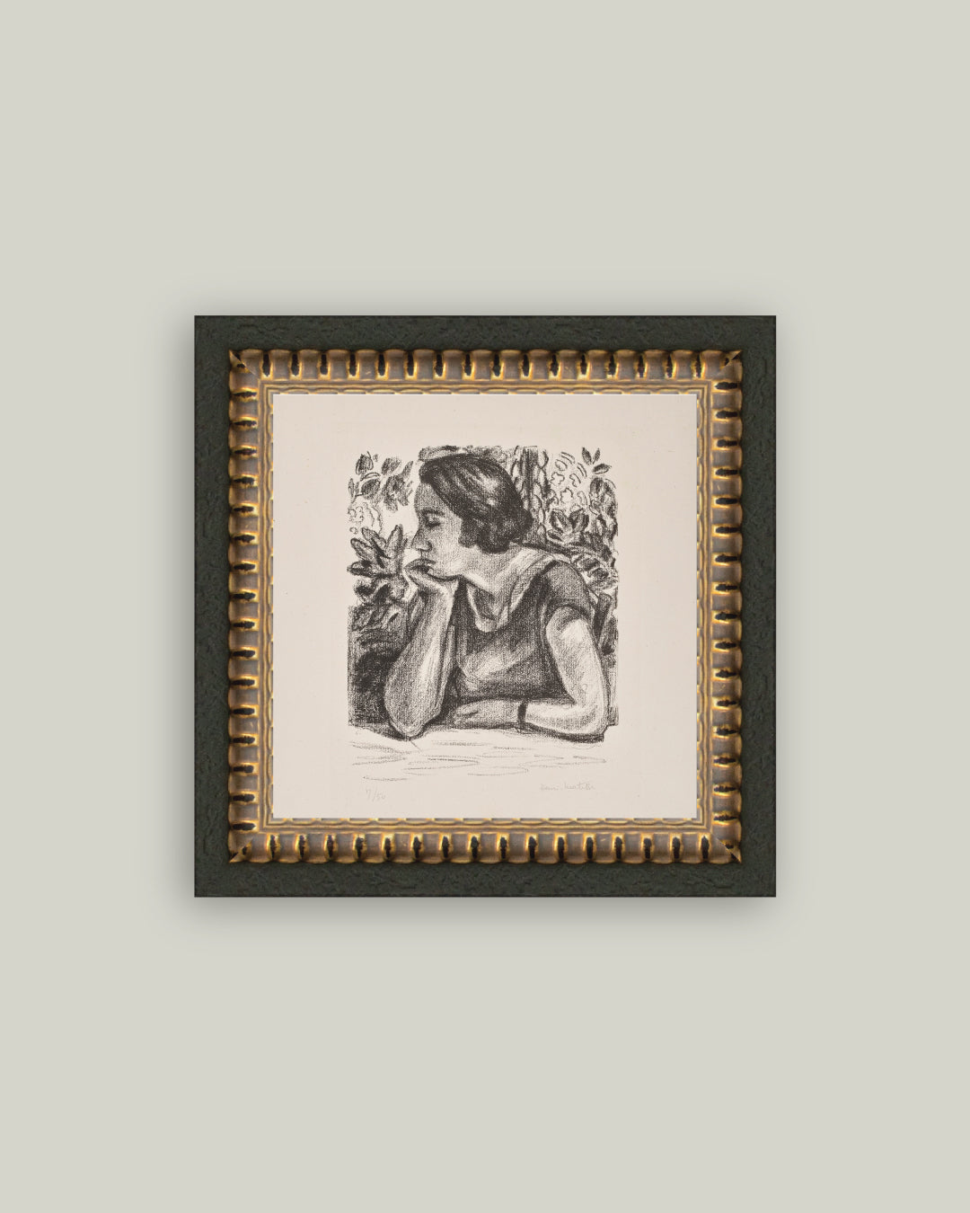 Woman Resting on Her Arm Print, 9x9