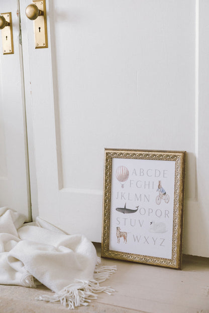 Alphabet with Vintage Art