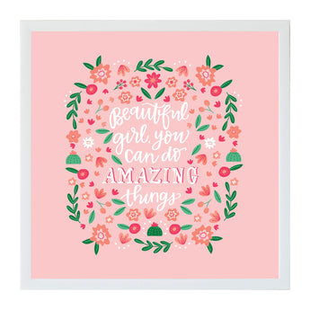 Petal Lane Home Alexa Beautiful Girl Amazing Things Magnet Board Perfect for Little Girls Room