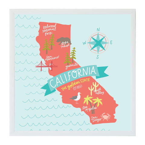 Alexa Destinations California State Map Magnet Board