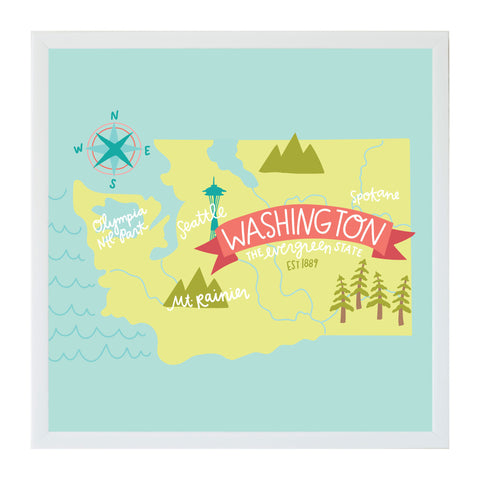 Alexa Destinations Washington State Map Magnet Board