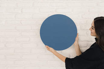 Glass Magnetic Classic Blue Circle Dry Erase Board
