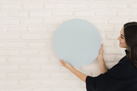 Glass Magnetic Paris Blue Circle Dry Erase Board