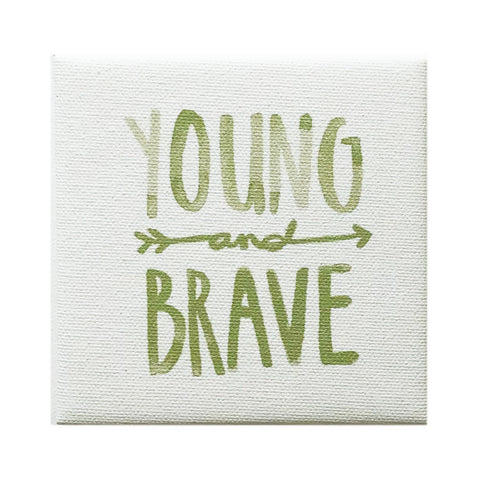 Canvas Magnet Kids Watercolor Young and Brave