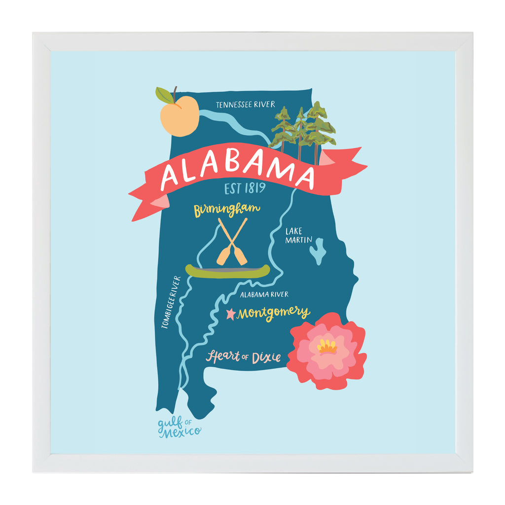 NEW Alexa Destinations Alabama State Map Magnet Board
