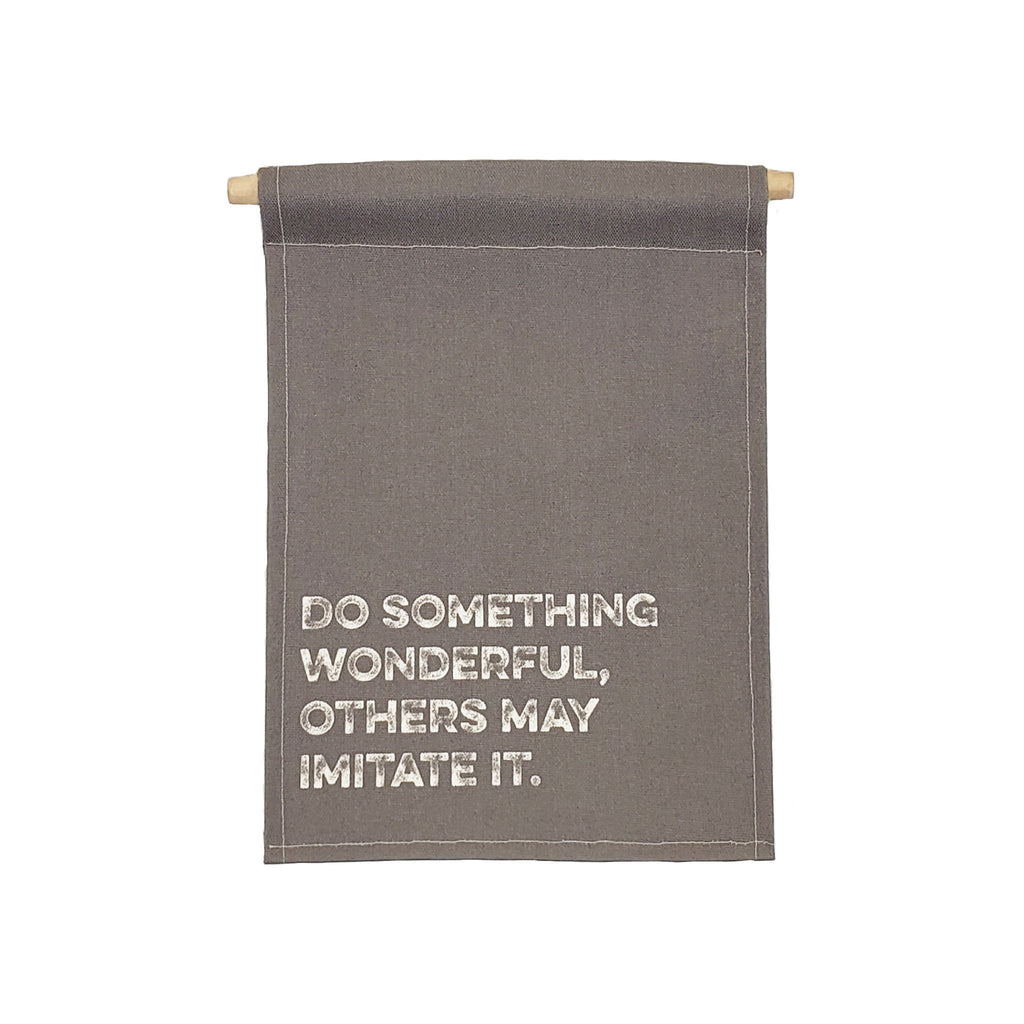 Petal Lane Home bannerlove Do Something Wonderful Hanging Canvas Banner with String and Dowel