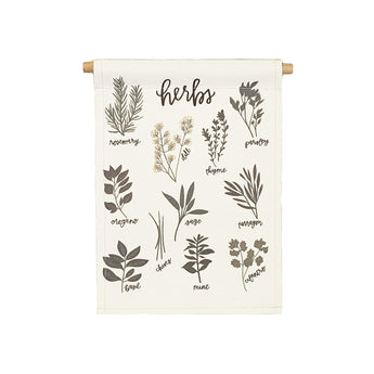 Petal Lane Home bannerlove Alexa Herbs Canvas Hanging Banner with Dowel and String