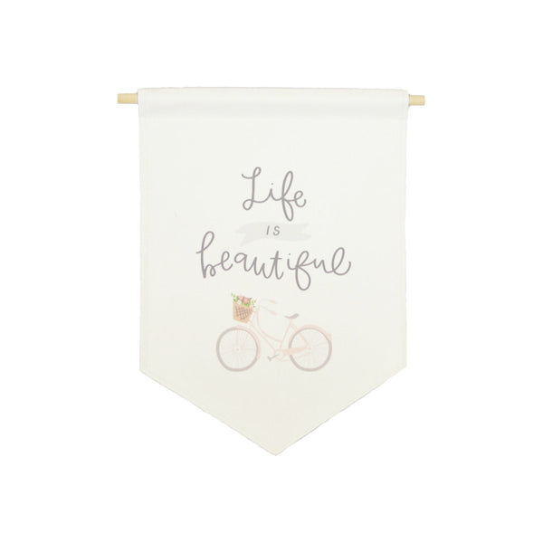 bannerlove Life is Beautiful Hanging Banner