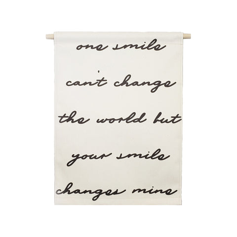 bannerlove One Smile Canvas Hanging Banner