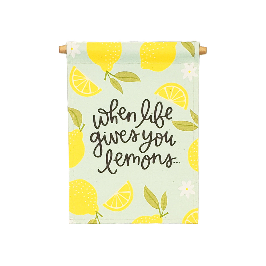 Petal Lane Home bannerlove Alexa Life Lemons Hanging Canvas Banner with Wooden Dowel and String