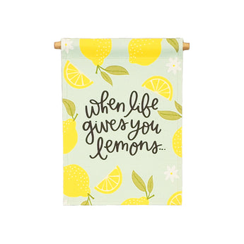 Petal Lane Home bannerlove Alexa Life Lemons Hanging Canvas Banner with Wooden Dowel and String