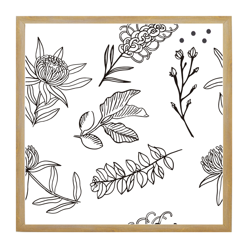 Flower Pattern Botanical Line Drawing