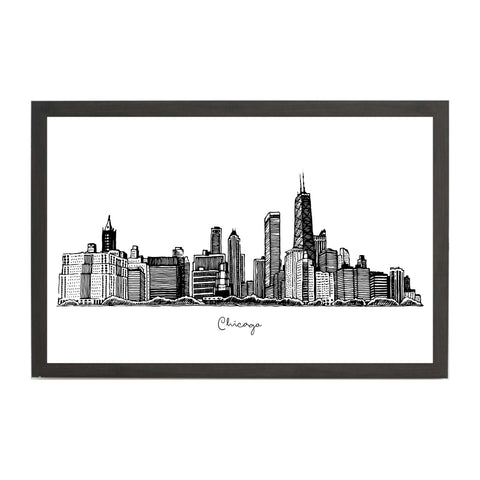 Chicago Cityscape Line Drawing