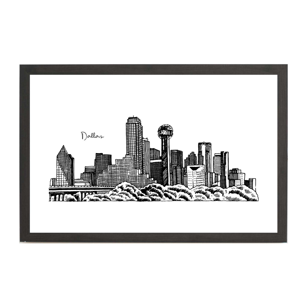 Dallas Cityscape Line Drawing