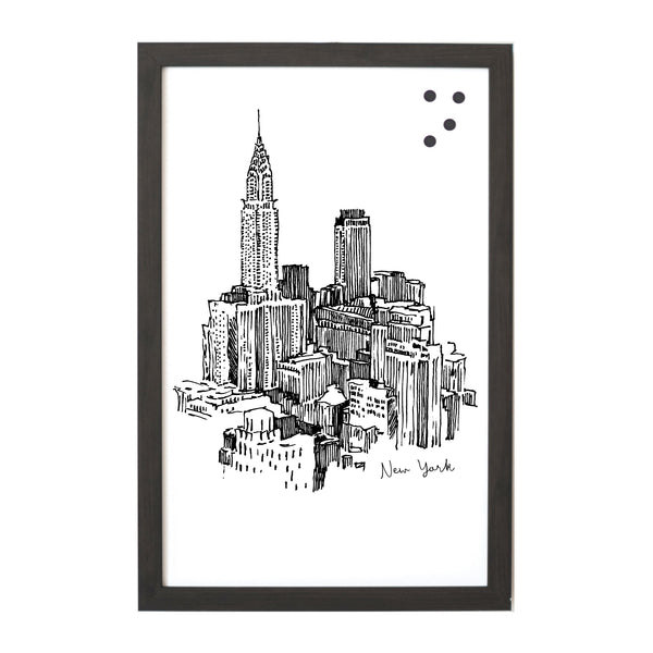 New York Cityscape Line Drawing