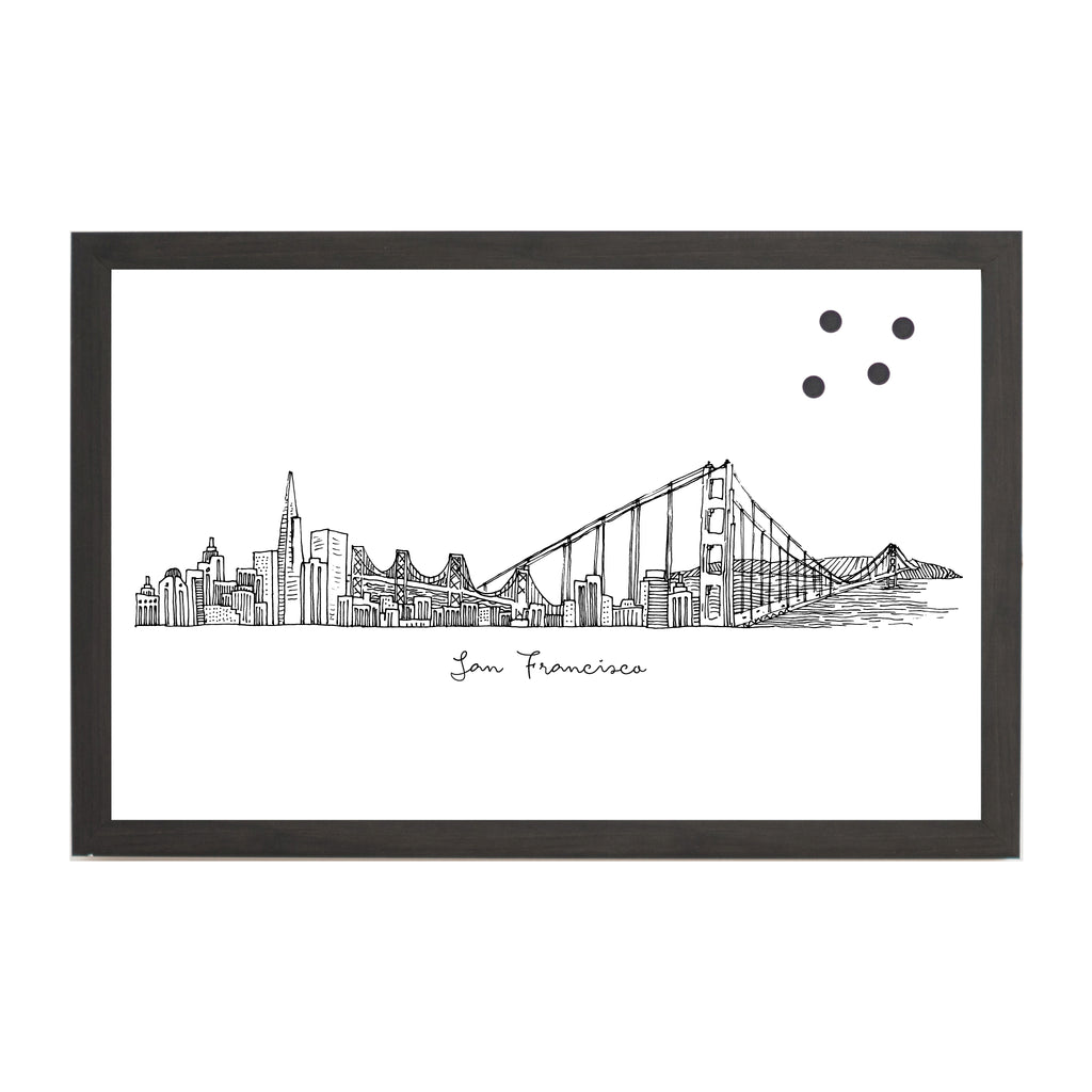 San Francisco Cityscape Line Drawing