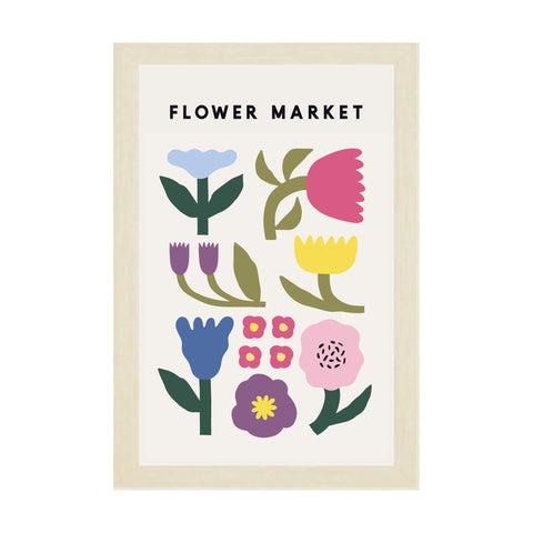 Natural Retro Flower Market Print