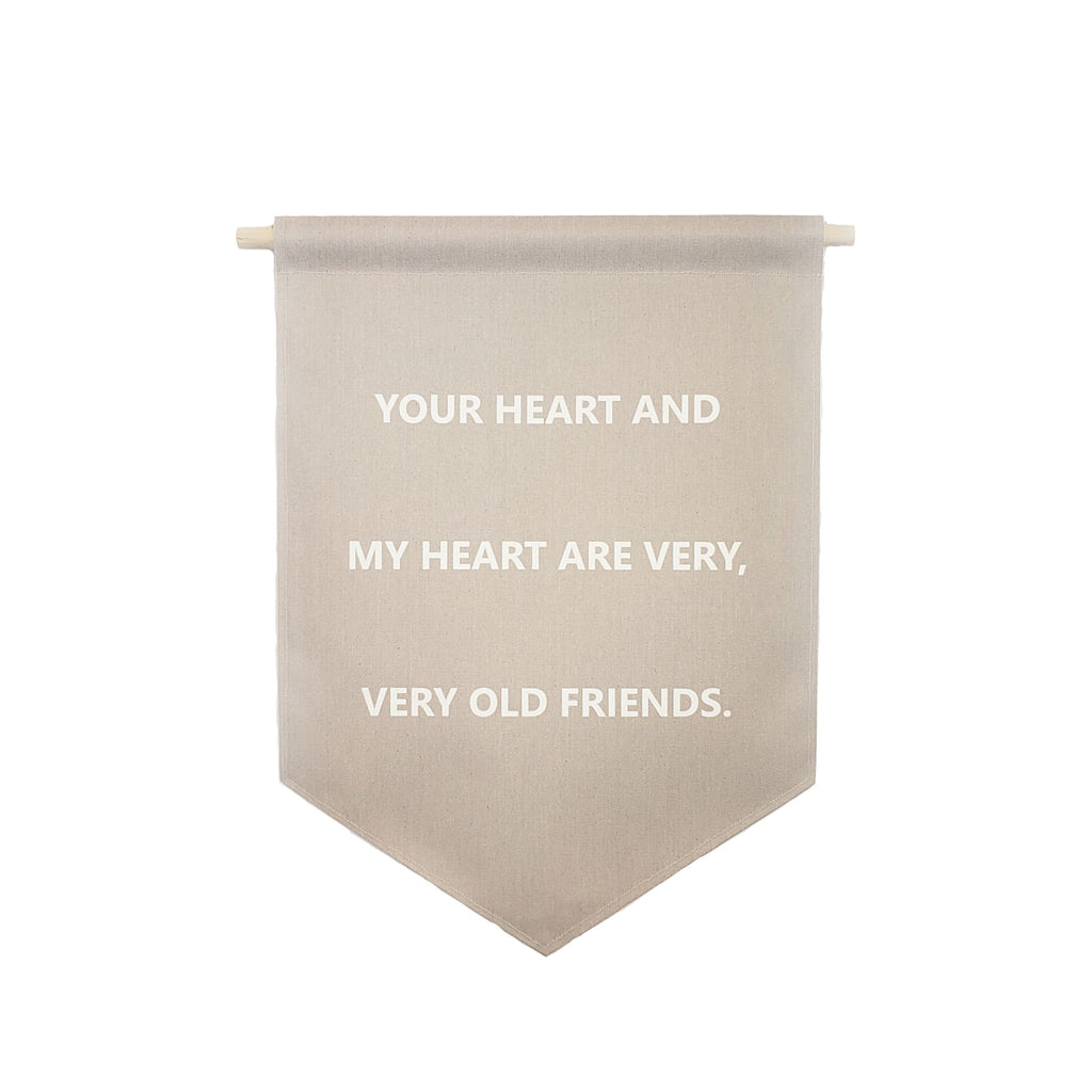 Petal Lane Home bannerlove Your Heart and My Heart Hanging Canvas Banner with Wooden Dowel and String