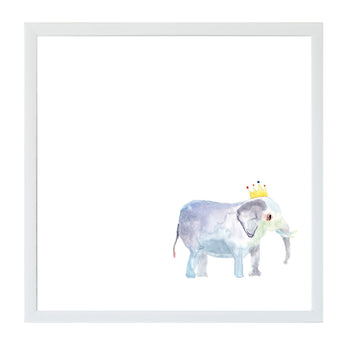 Petal Lane Home Watercolor Elephant with Crown Magnet Board for Kids