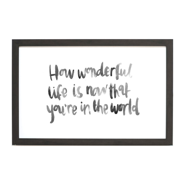 Watercolor How Wonderful Life Is Magnet Board