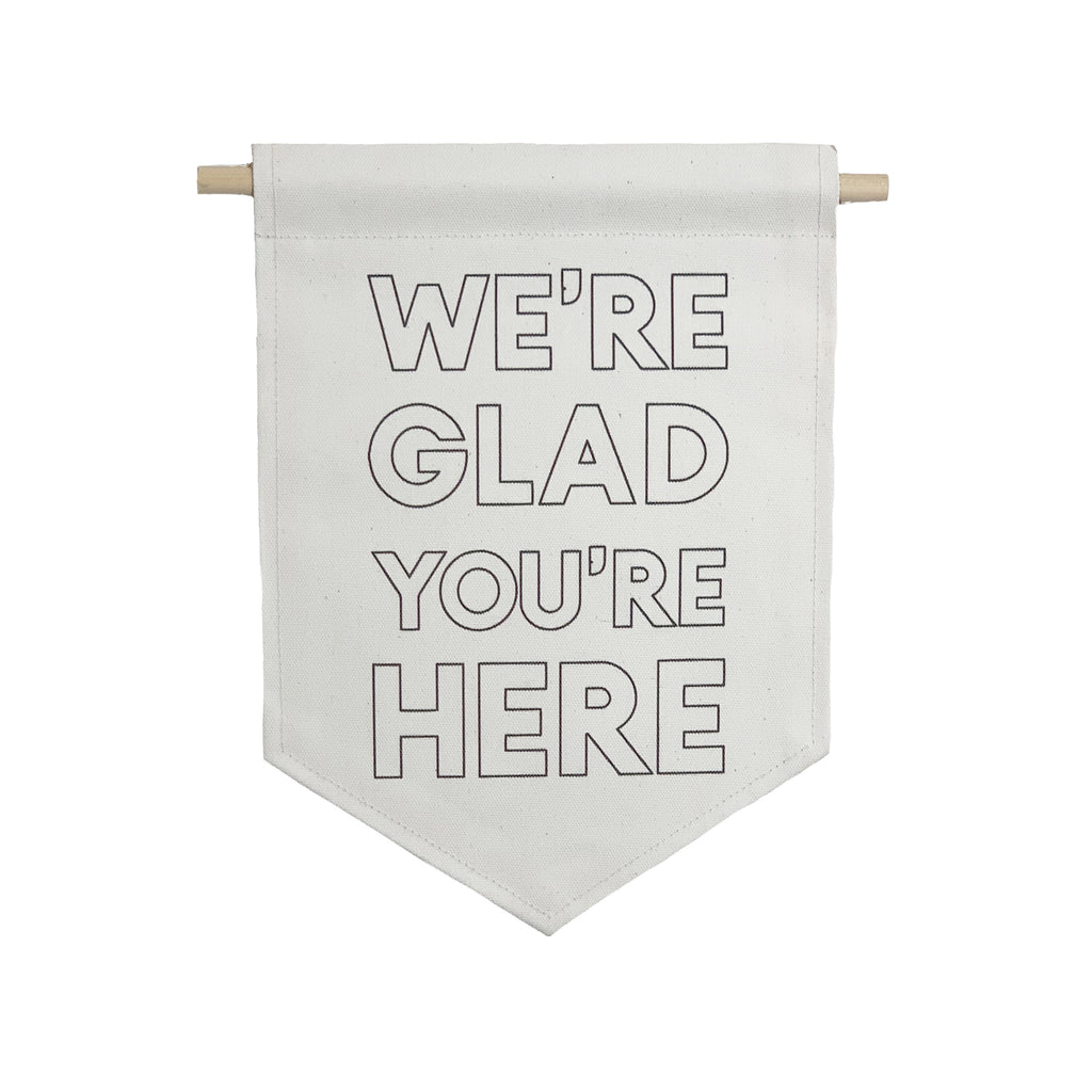 bannerlove We're Glad You're Here Hanging Banner
