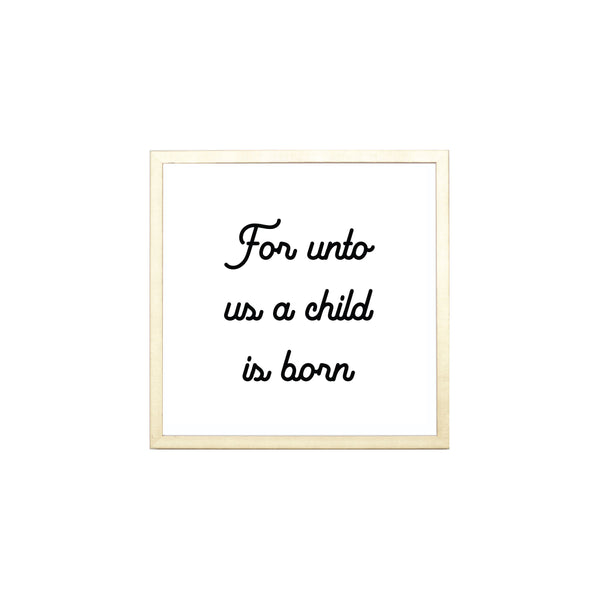 for unto us a child is born magnet board