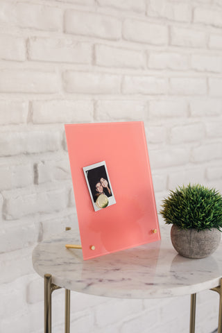 Glass Magnetic Sunny Coral Dry Erase Board
