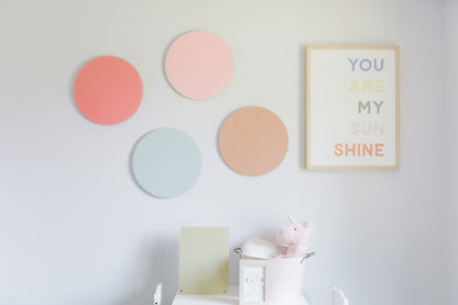 Glass Magnetic Sunny Coral Circle Dry Erase Board