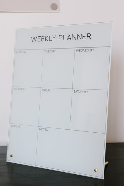 Glass Magnetic Weekly Planner Dry Erase Board
