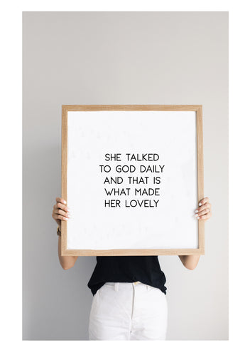 Petal Lane Home Rustic Brown She Talked to God Daily Quote on Magnet Board with Magnets